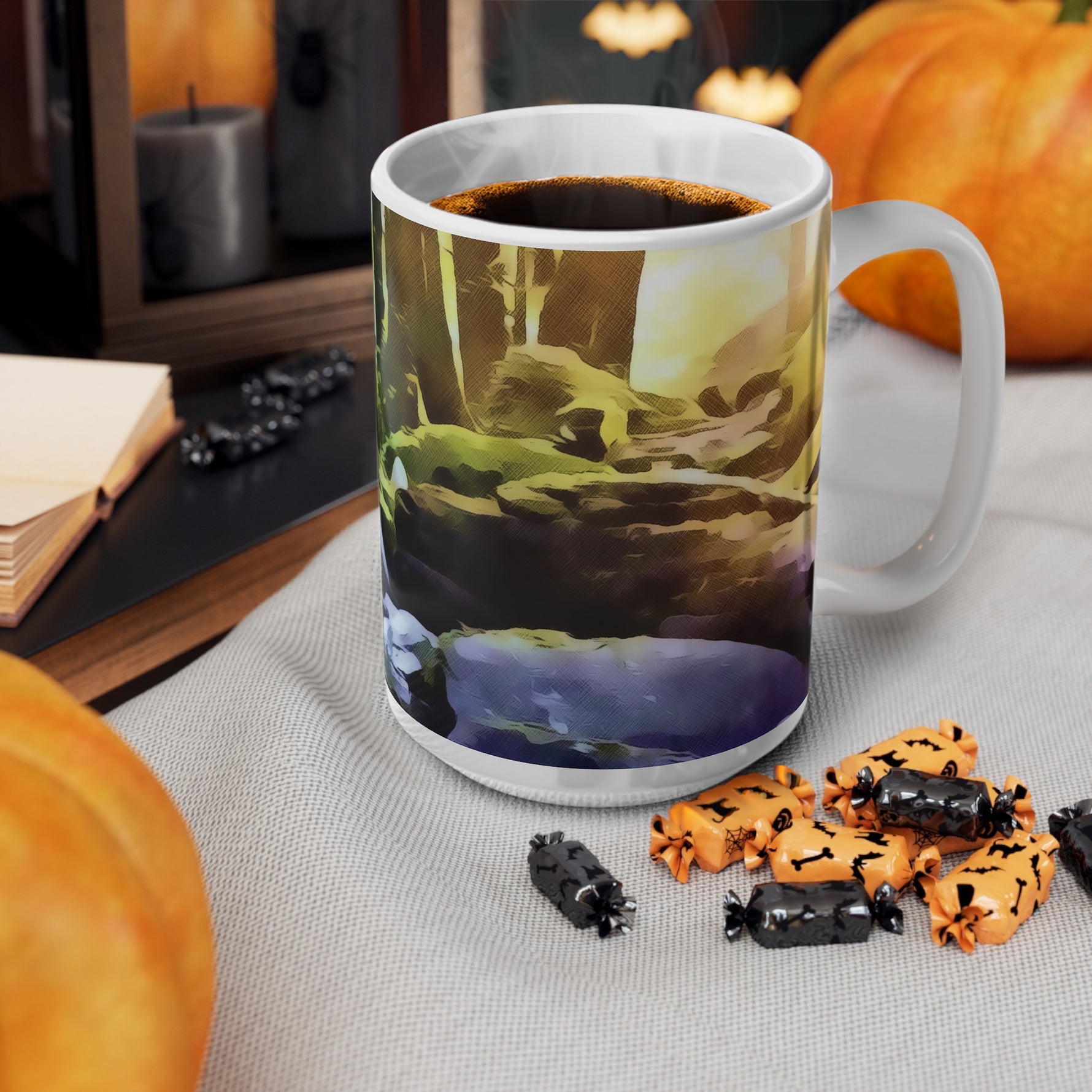 Ceramic White Cup 15oz - Stone Balance (Variant 3)