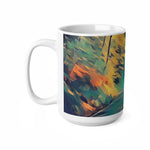 Ceramic White Cup 15oz - Poly Art - Forest (Variant 01)
