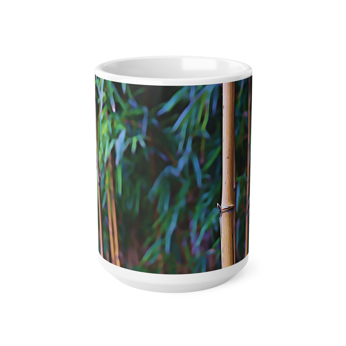 Ceramic White Cup 15oz - Bamboo (Variant 2)