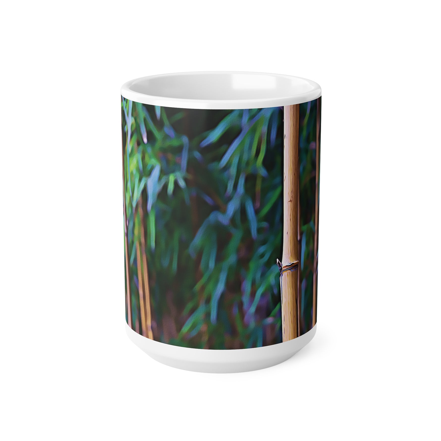 Ceramic White Cup 15oz - Bamboo (Variant 2)