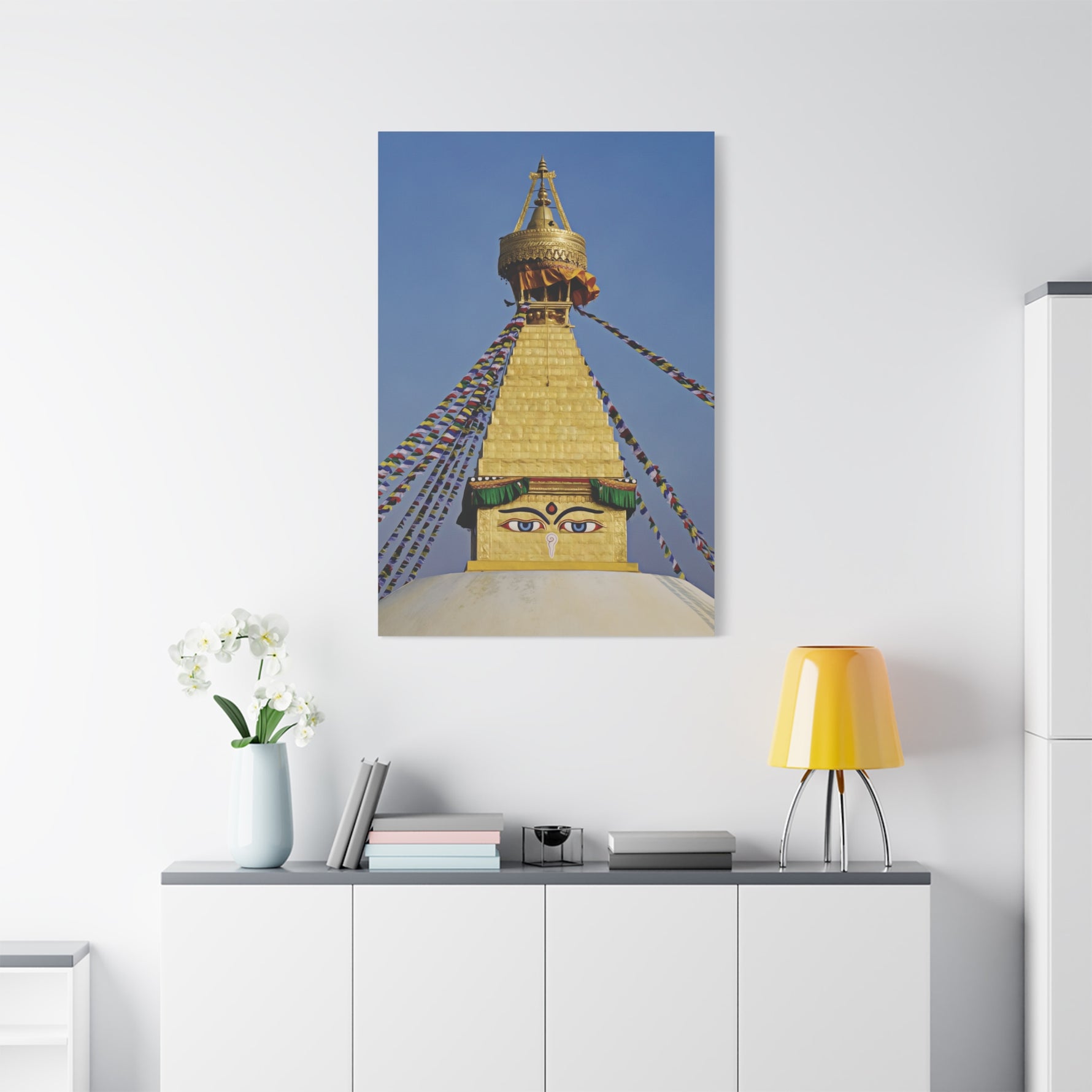 Stretched Matte Canvas - Nepal, Stupa with Buddha's Eyes (Variant 5)