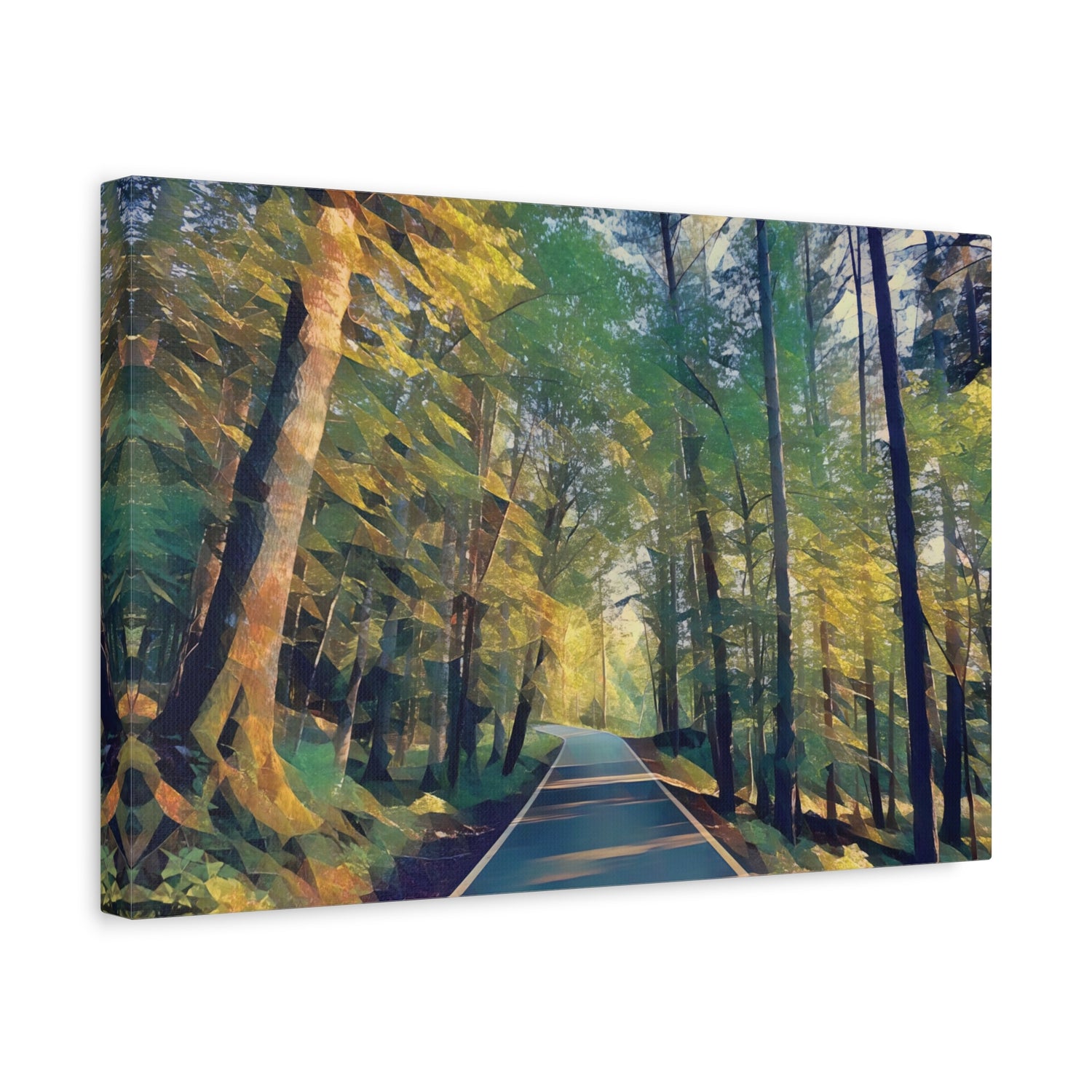 Stretched Matte Canvas - Poly Art - Forest (Variant 10)