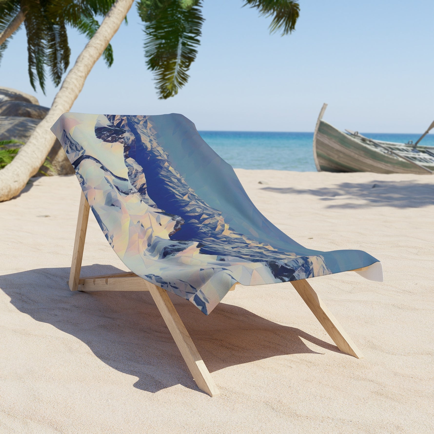 Beach Towel – Poly Art - View from Mont Blanc