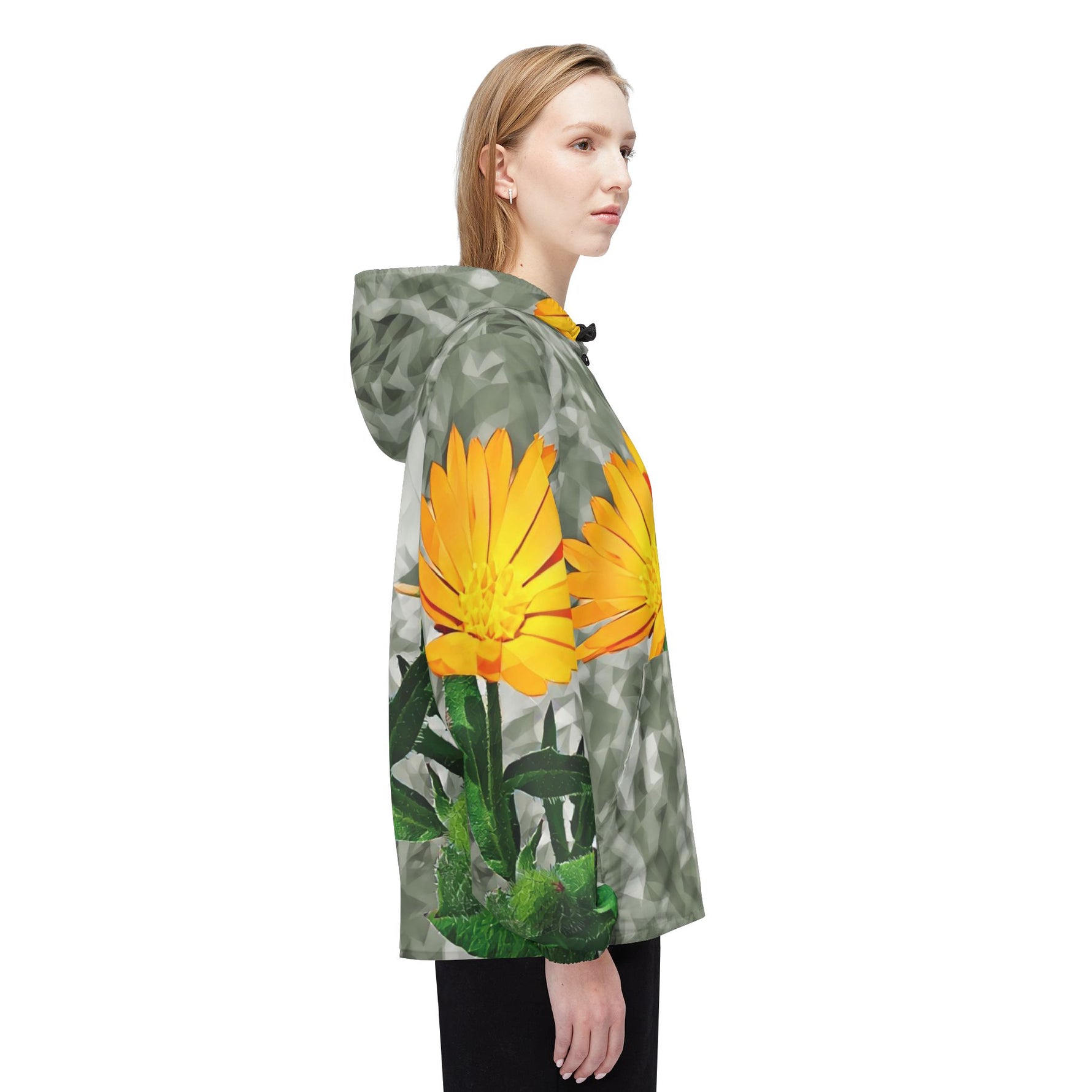 Windbreaker Jacket - Poly Art - Flower of Calendula (Variant 1)