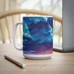 Ceramic White Cup 15oz - Poly Art - Sunset Sky (Variant 2)