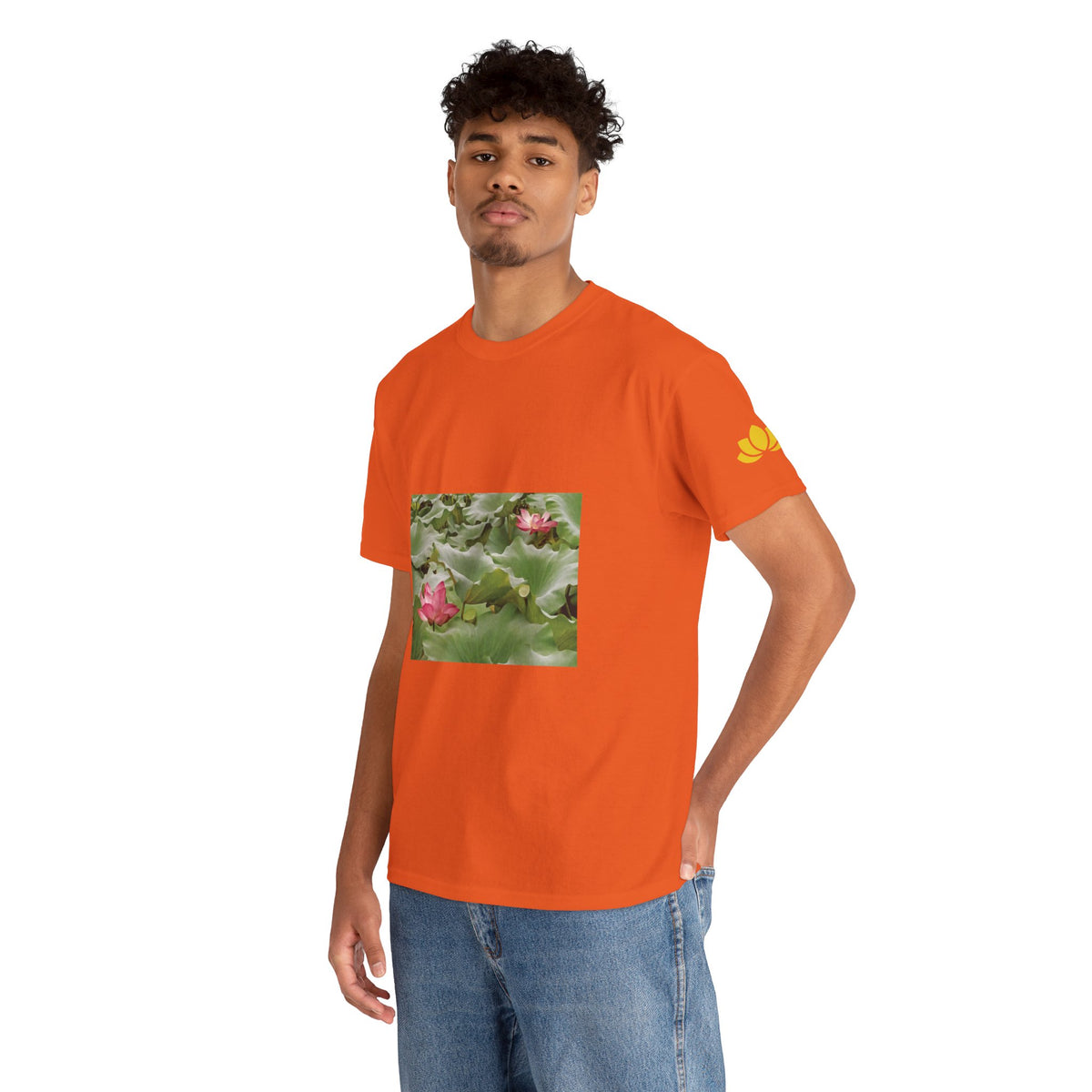 Unisex Heavy Cotton Tee - Flower of Lotus (Variant 3)