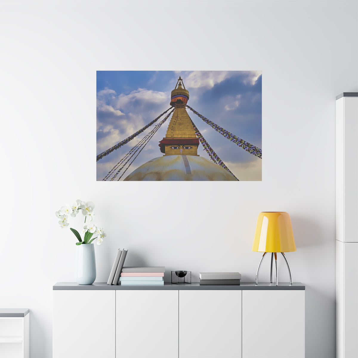 Stretched Matte Canvas - Nepal, Stupa with Buddha's Eyes (Variant 3)