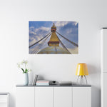Stretched Matte Canvas - Nepal, Stupa with Buddha's Eyes (Variant 3)