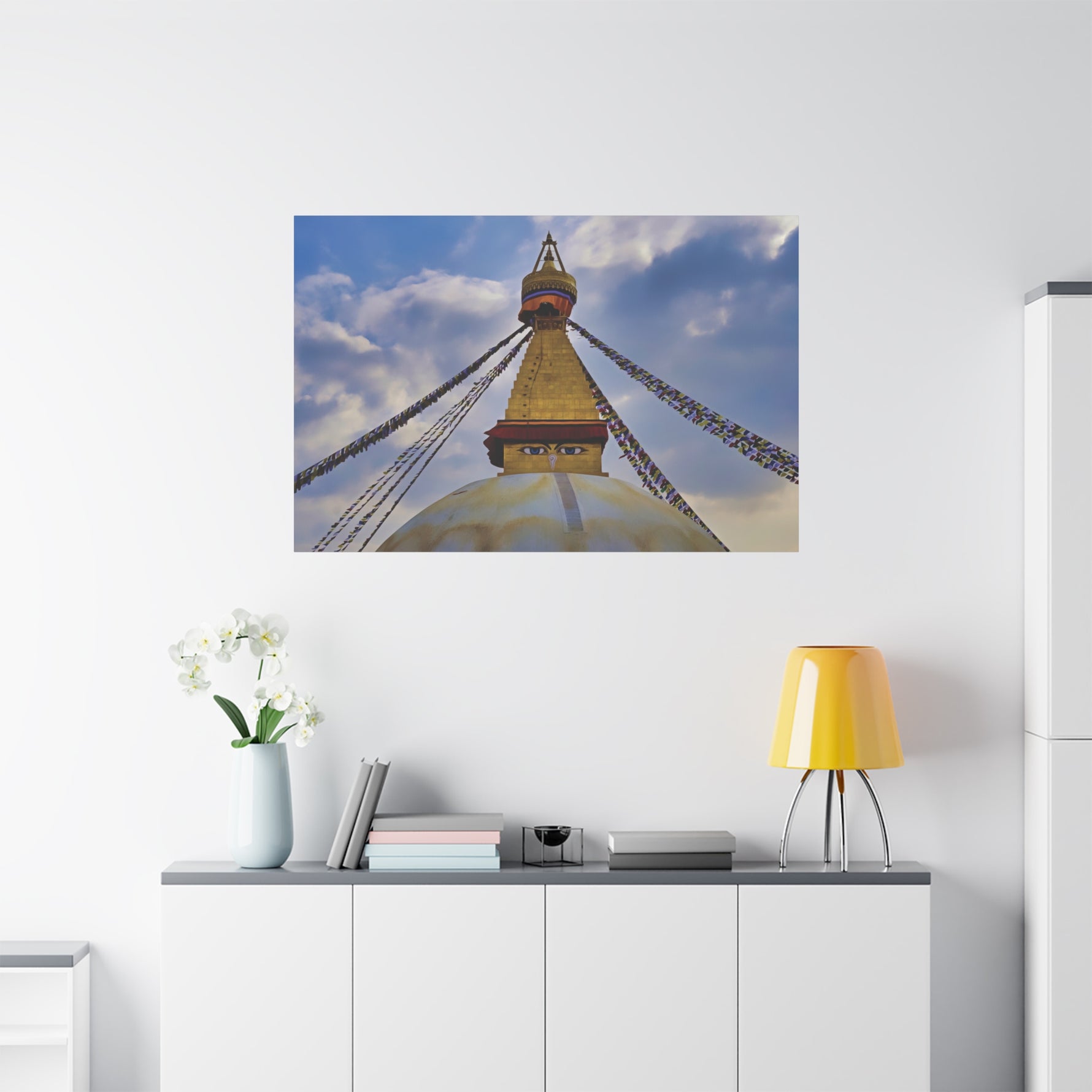 Stretched Matte Canvas - Nepal, Stupa with Buddha's Eyes (Variant 3)