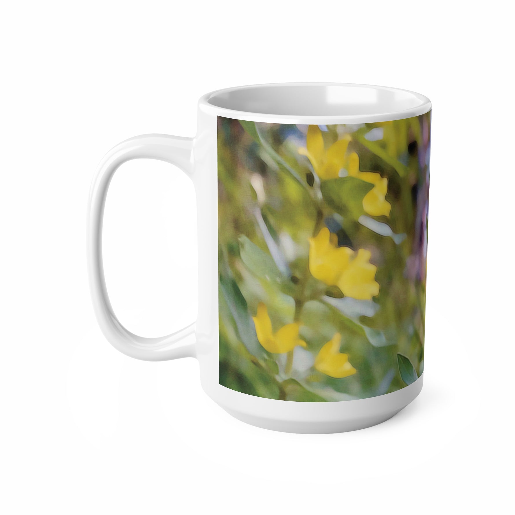 Ceramic White Cup 15oz - Flower of Lysimachia (Variant 2)