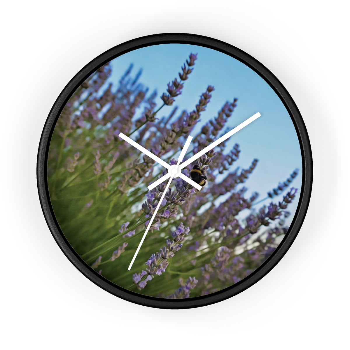 Wall Clock - Flower of Lavender with Bombus Insect (Variant 1)