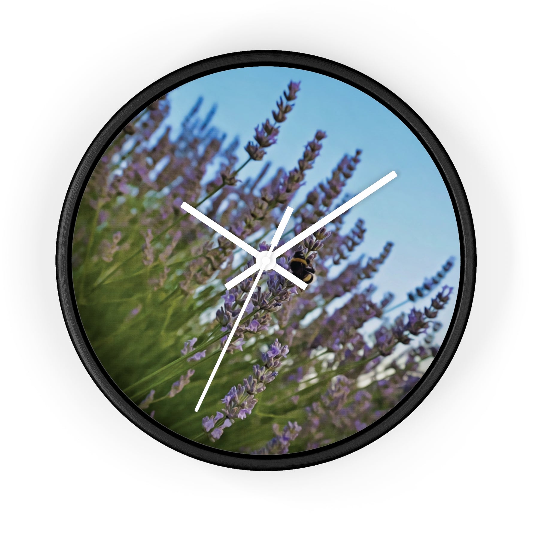 Wall Clock - Flower of Lavender with Bombus Insect (Variant 1)
