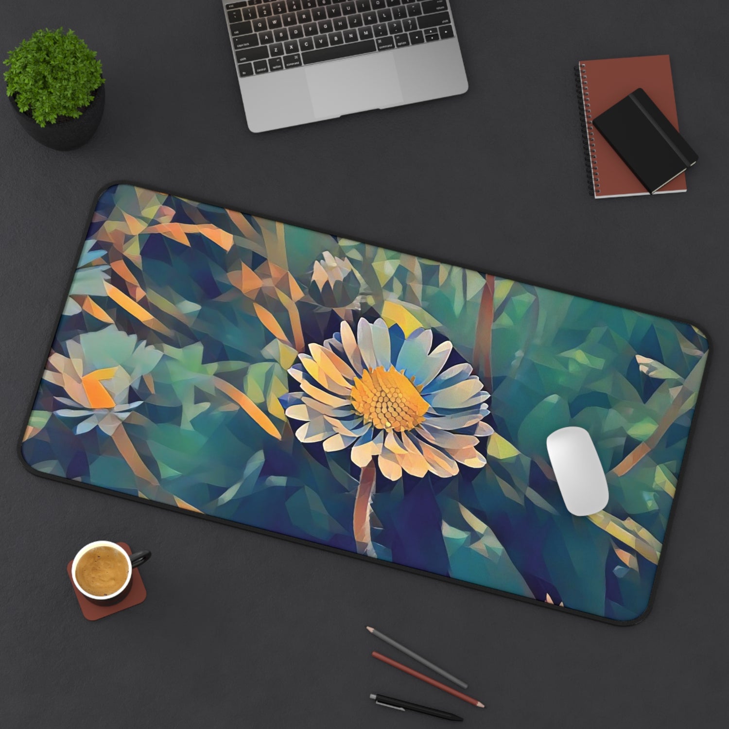 Desk Mat - Poly Art - Flower of Daisies (Variant 5)
