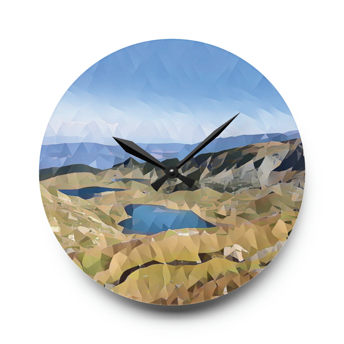 Acrylic Wall Clock - Poly Art - Rila Lakes, Bulgaria