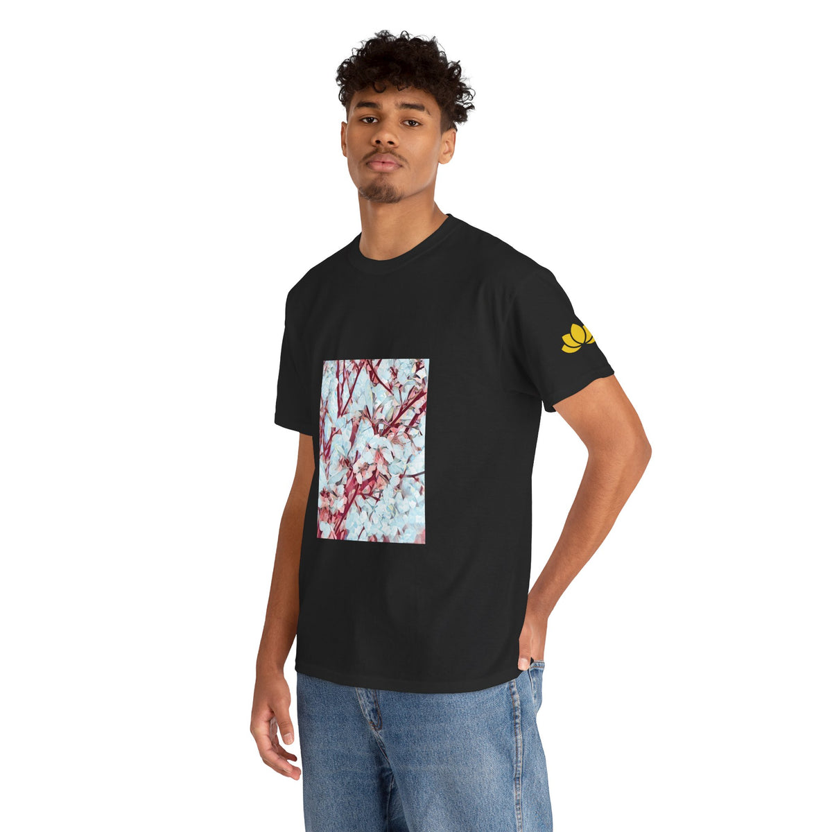 Unisex Heavy Cotton Tee - Poly Art - Apple's Tree Flower (Variant 4)