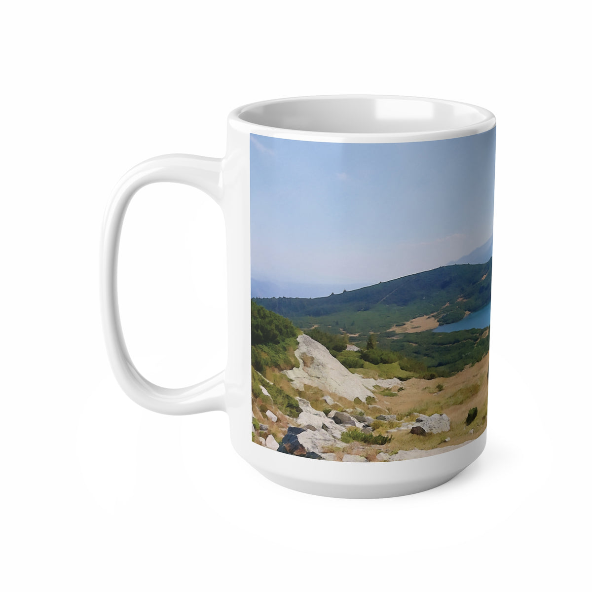 Ceramic White Cup 15oz - Rila Lakes, Bulgaria (Variant 3)