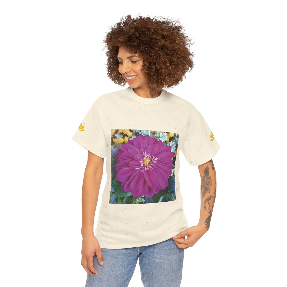 Unisex Heavy Cotton Tee - Flower of Dahlia