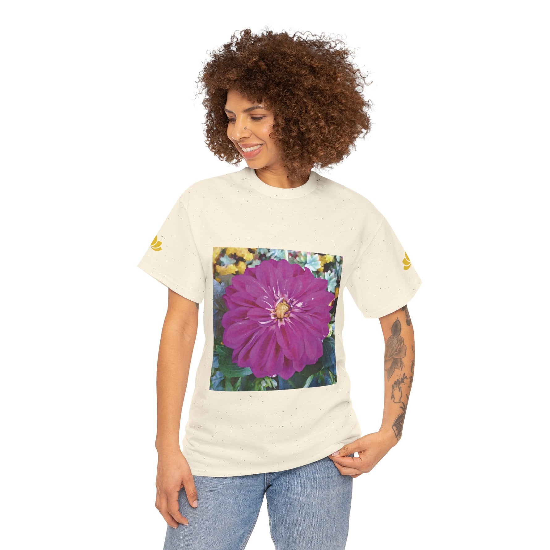 Unisex Heavy Cotton Tee - Flower of Dahlia