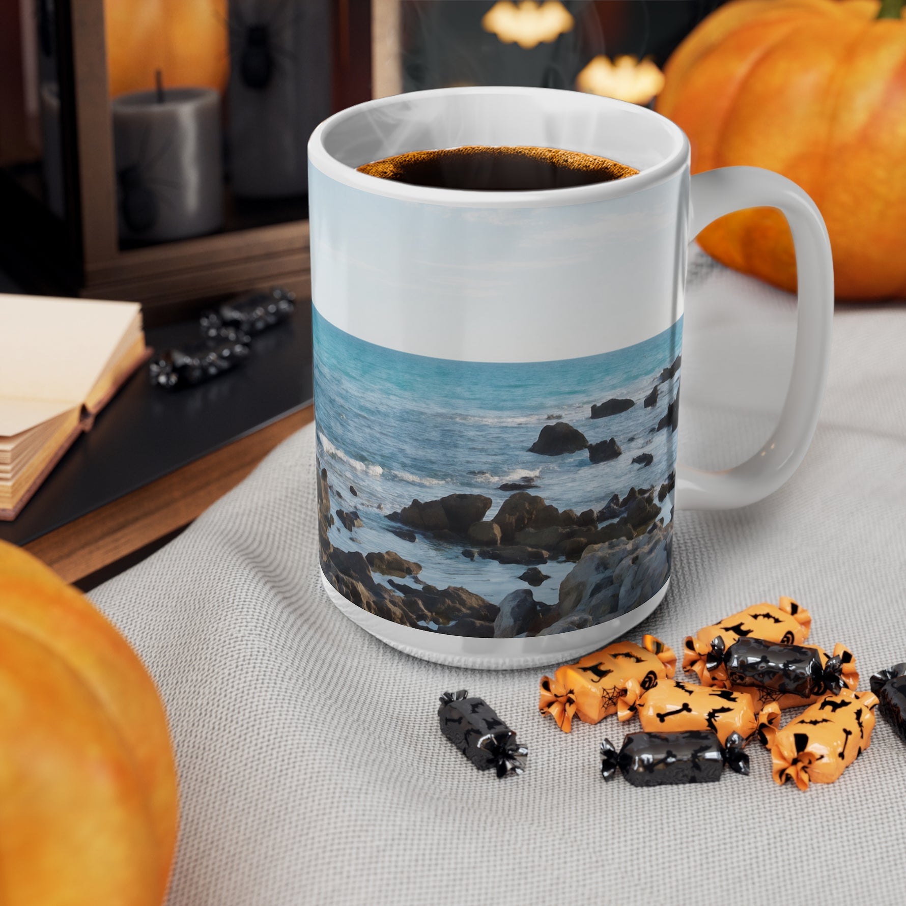 Ceramic White Cup 15oz - Sea (Variant 08)