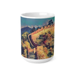 Ceramic White Cup 15oz - Poly Art - China's Great Wall (Variant 2)