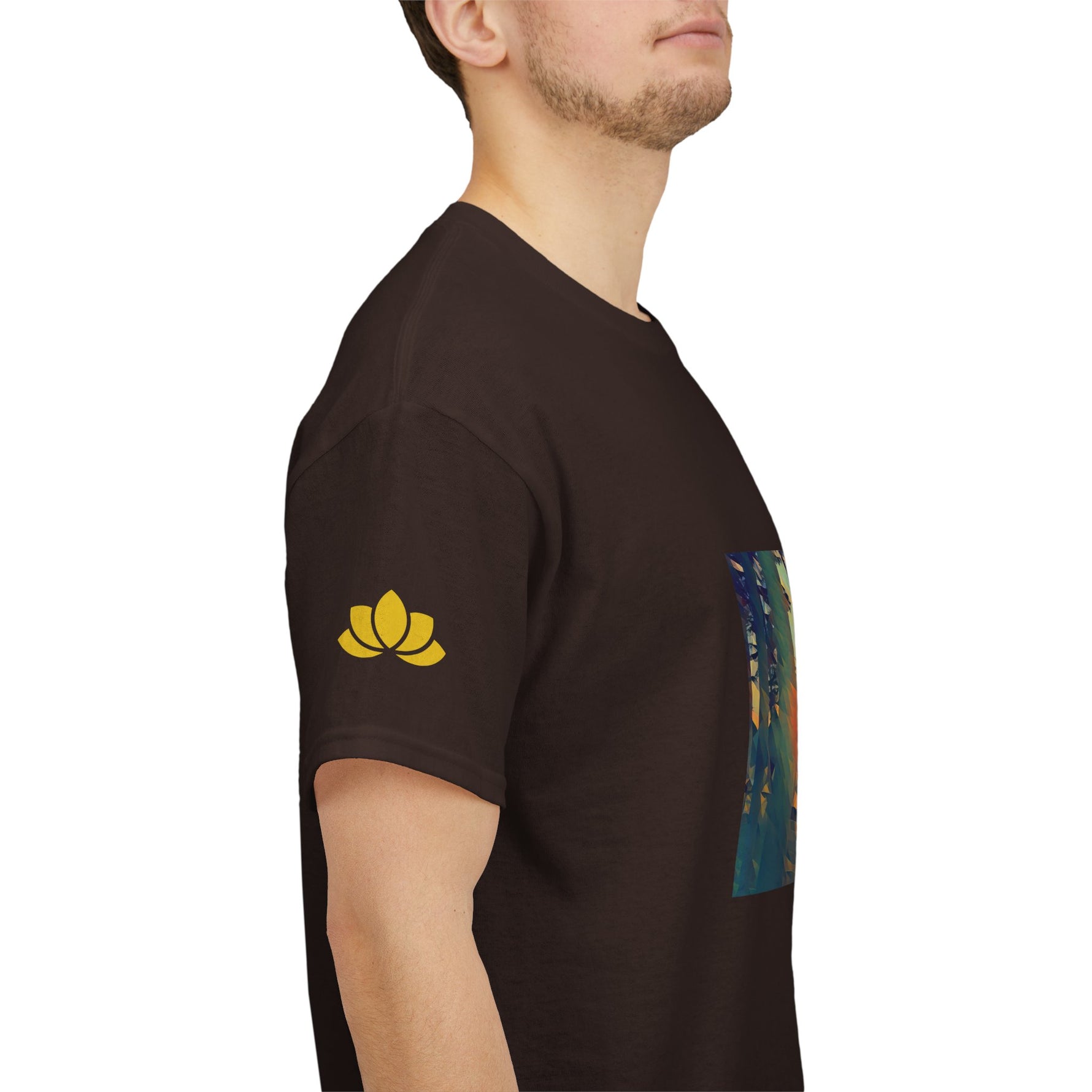 Unisex Heavy Cotton Tee - Poly Art - Forest Sunset (Variant 1)
