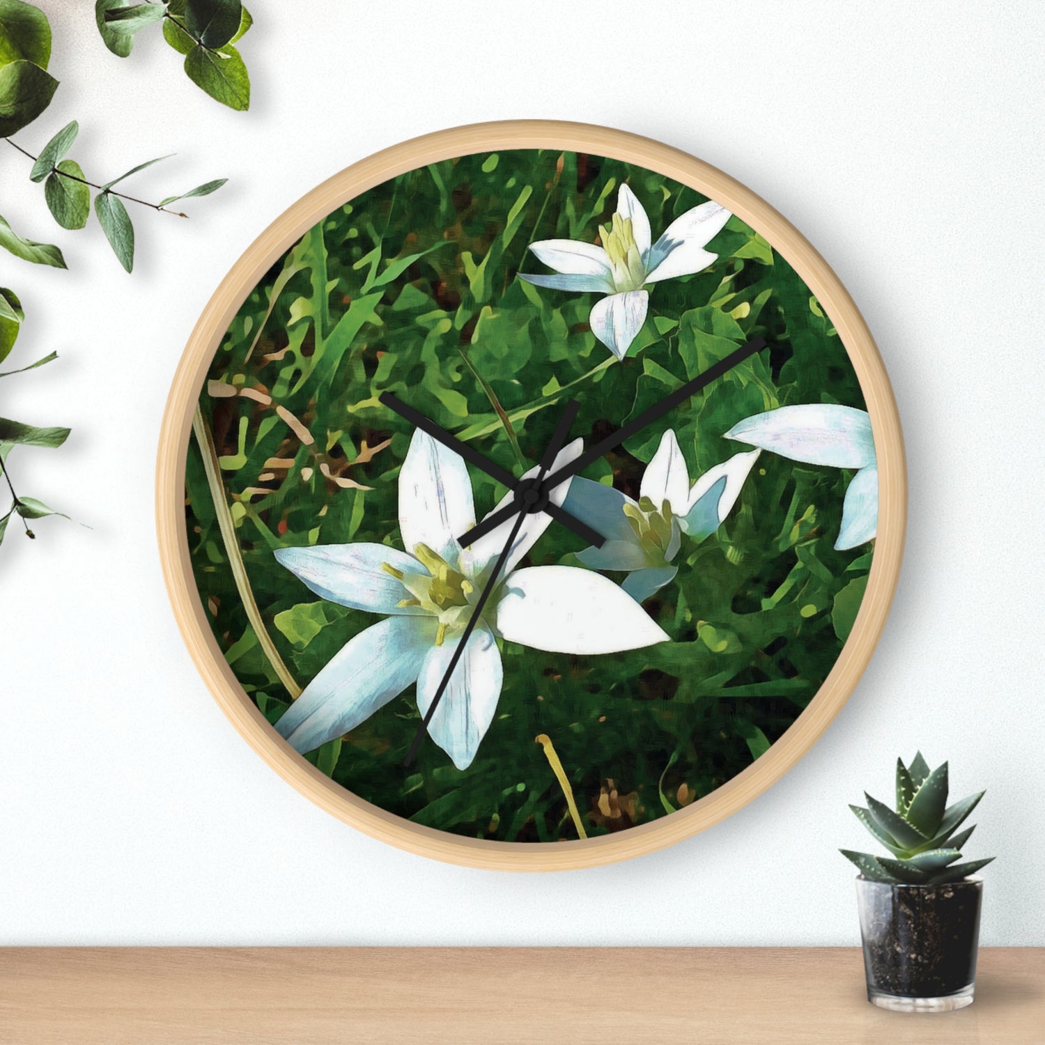 Wall Clock - Flower of Ornithogalum (Variant 1)