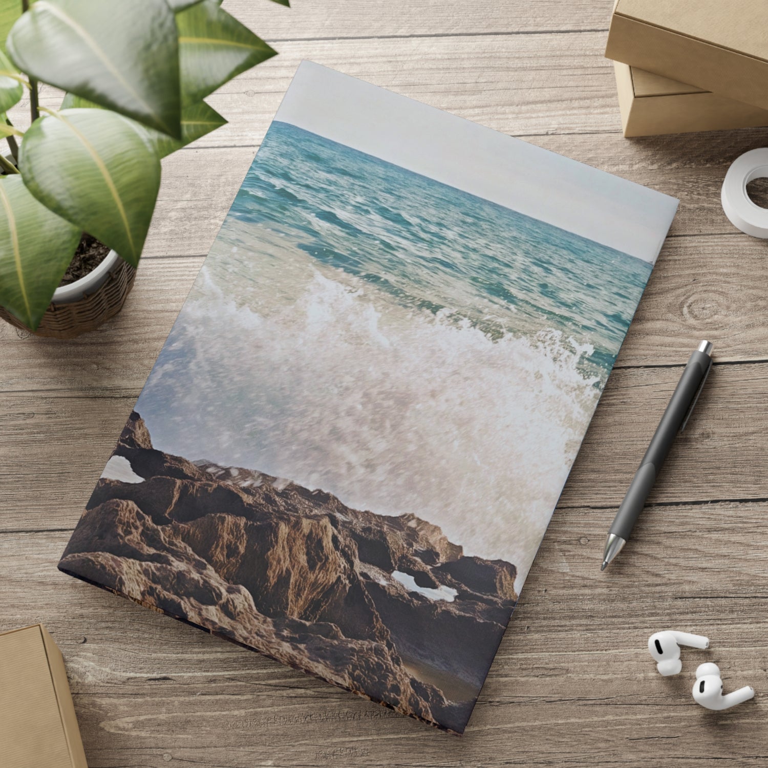 Hardcover Notebook with Puffy Covers - Sea Landscape (Variant 05)