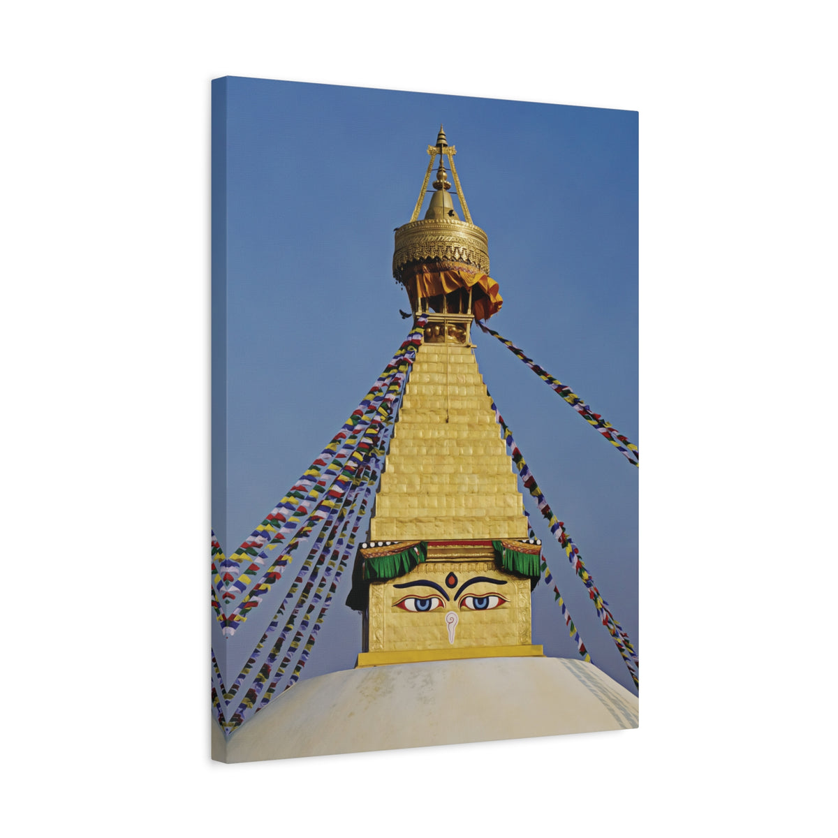 Stretched Matte Canvas - Nepal, Stupa with Buddha's Eyes (Variant 5)