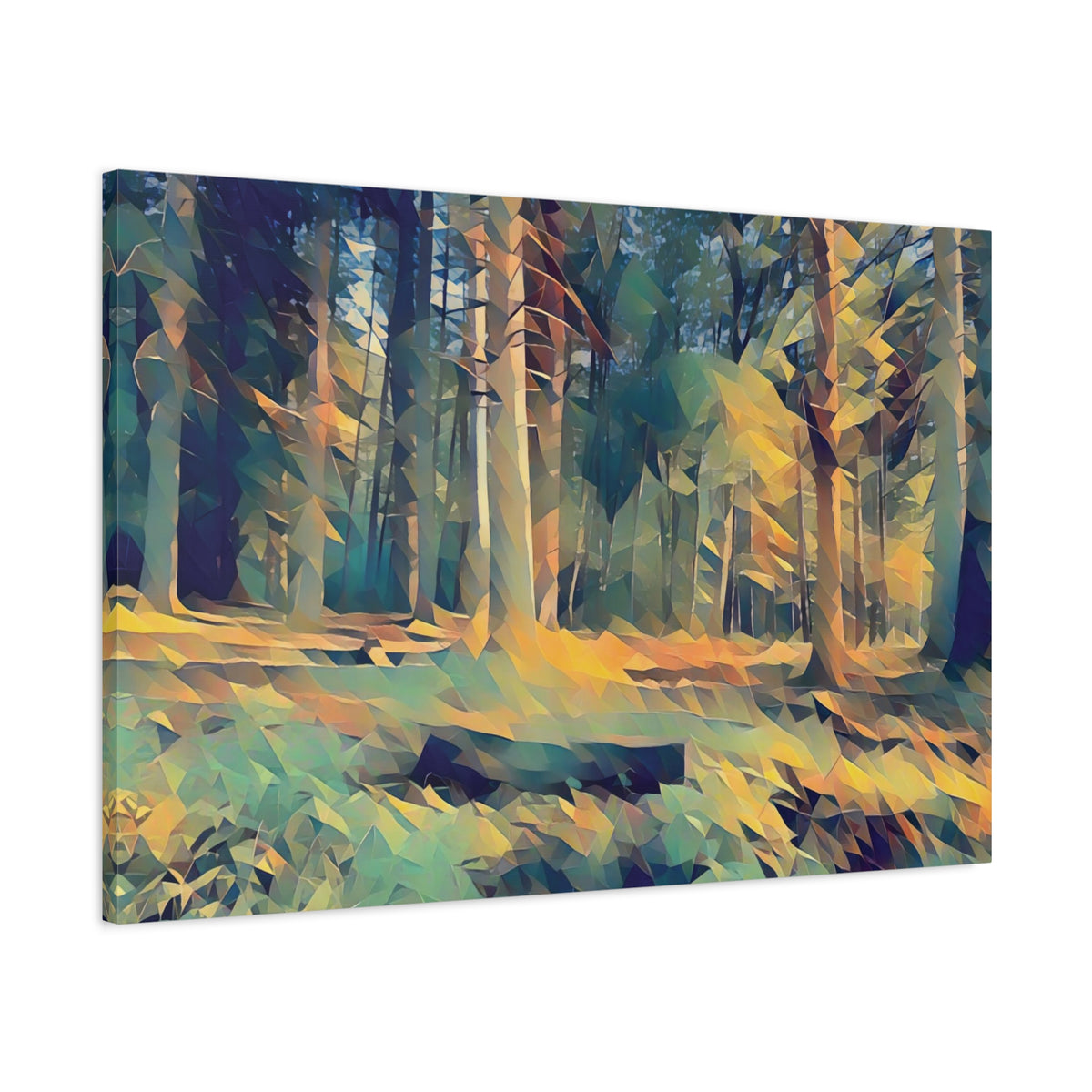 Stretched Matte Canvas - Poly Art - Forest (Variant 15)