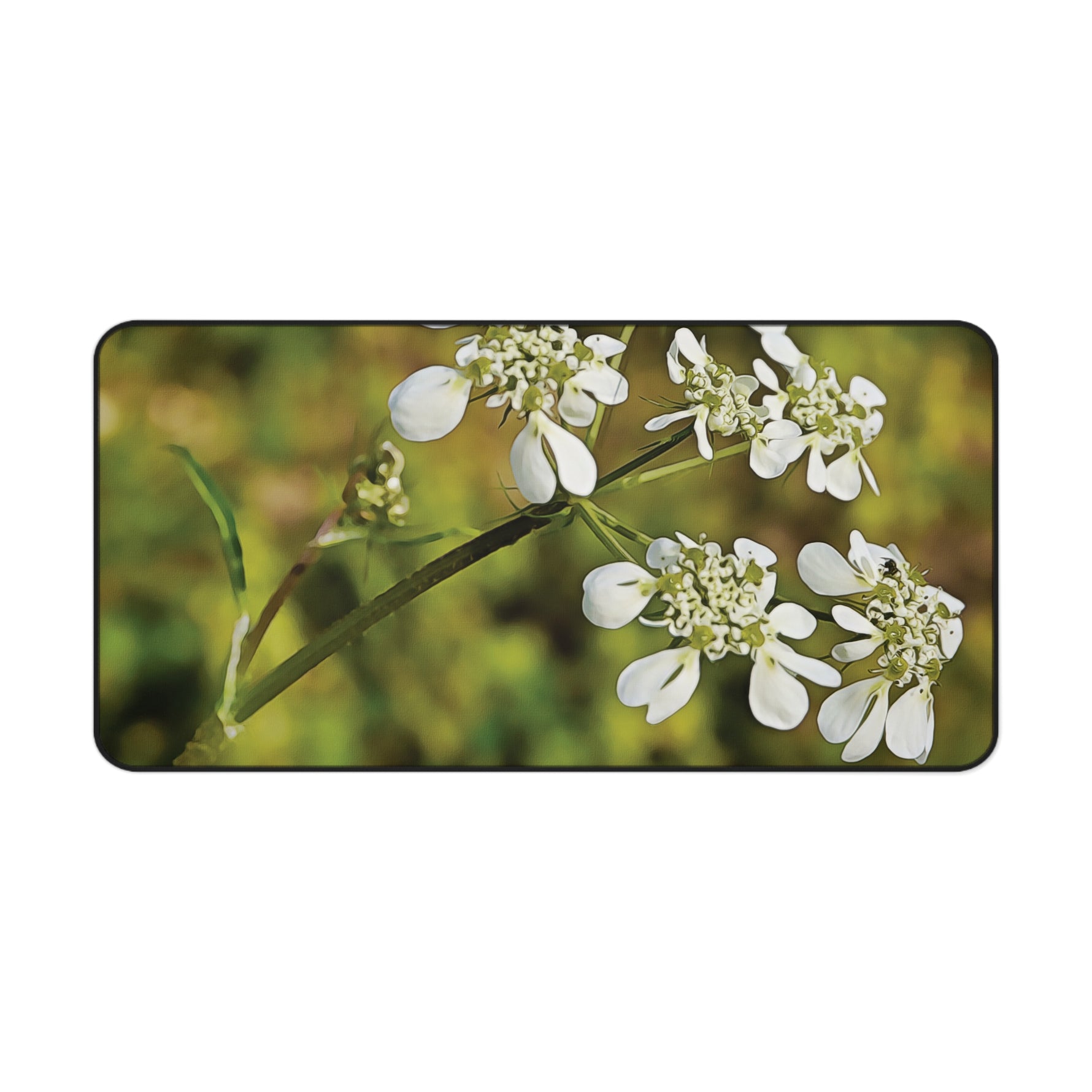 Desk Mat - Flower, White Petals