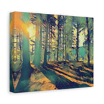 Stretched Matte Canvas - Poly Art - Forest (Variant 09)
