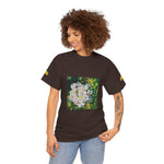 Unisex Heavy Cotton Tee - Poly Art - Flower, White