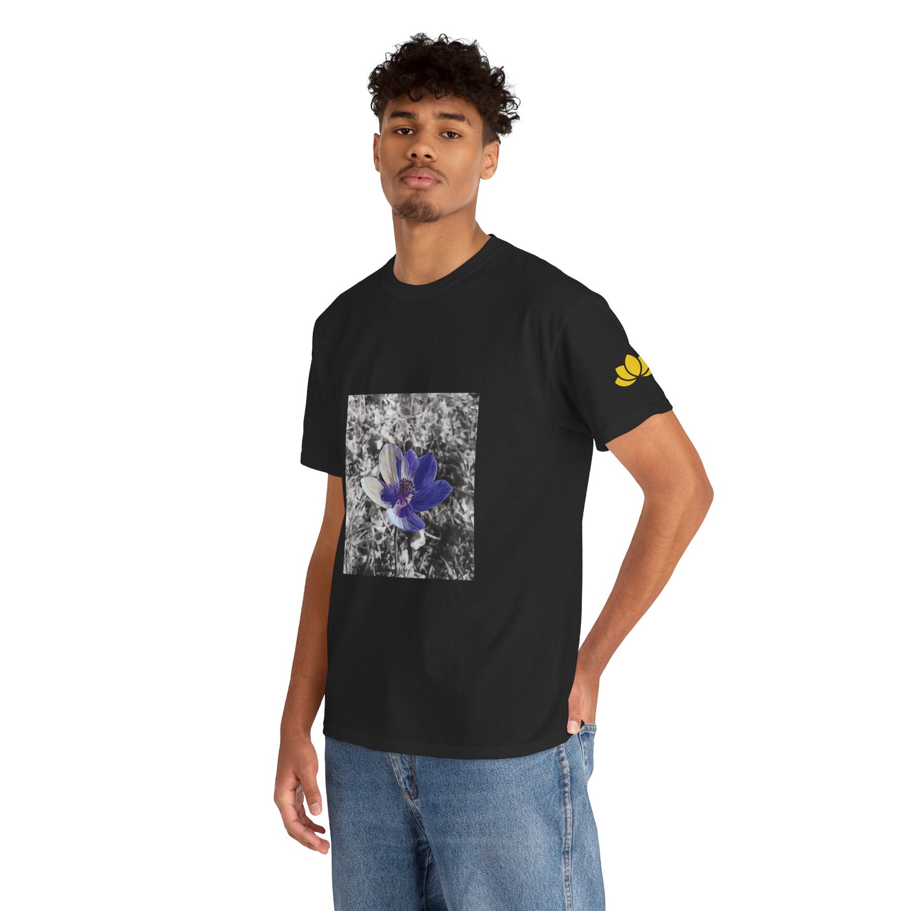 Unisex Heavy Cotton Tee - Poly Art - Flower of Anemone