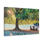 Stretched Matte Canvas - Poly Art - Tree in a lawn (Variant 2)