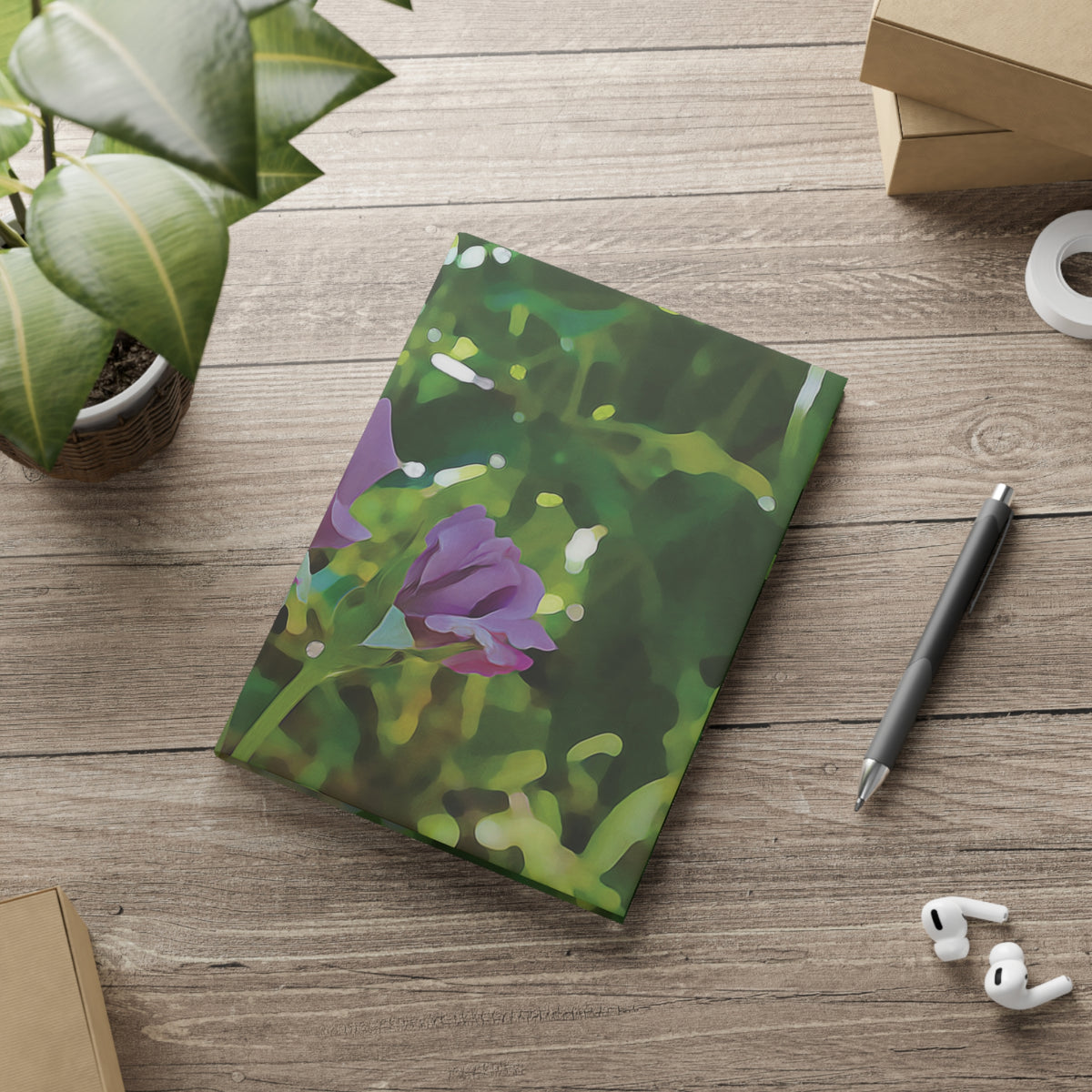 Hardcover Notebook with Puffy Covers - Flower of Rose, Small Bouquet