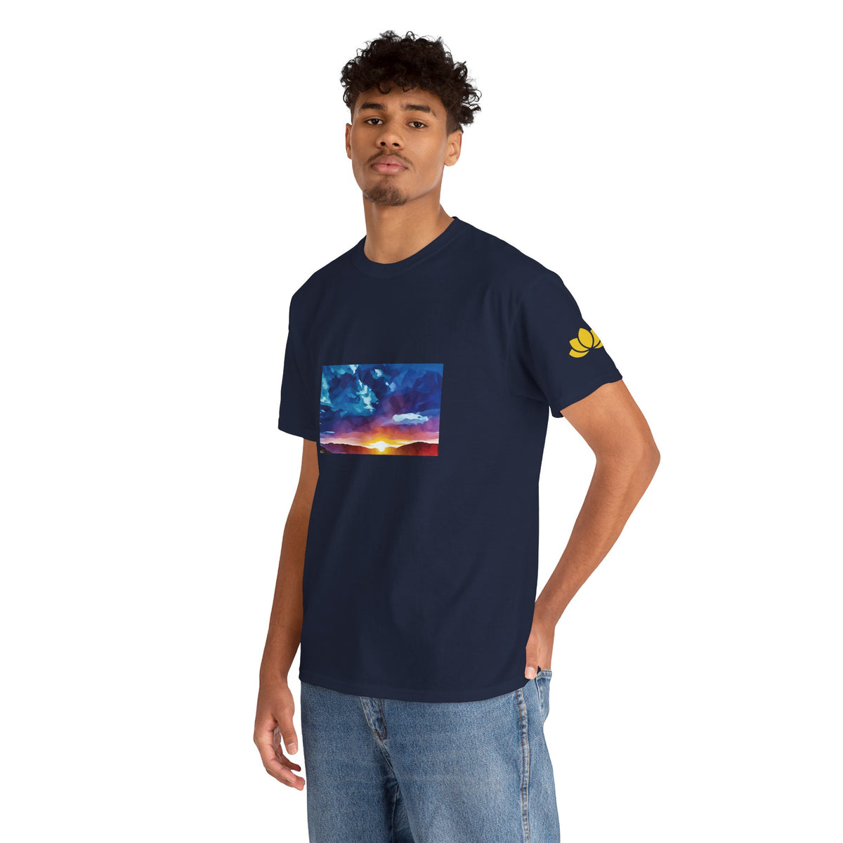 Unisex Heavy Cotton Tee - Poly Art - Sunset Sky (Variant 1)