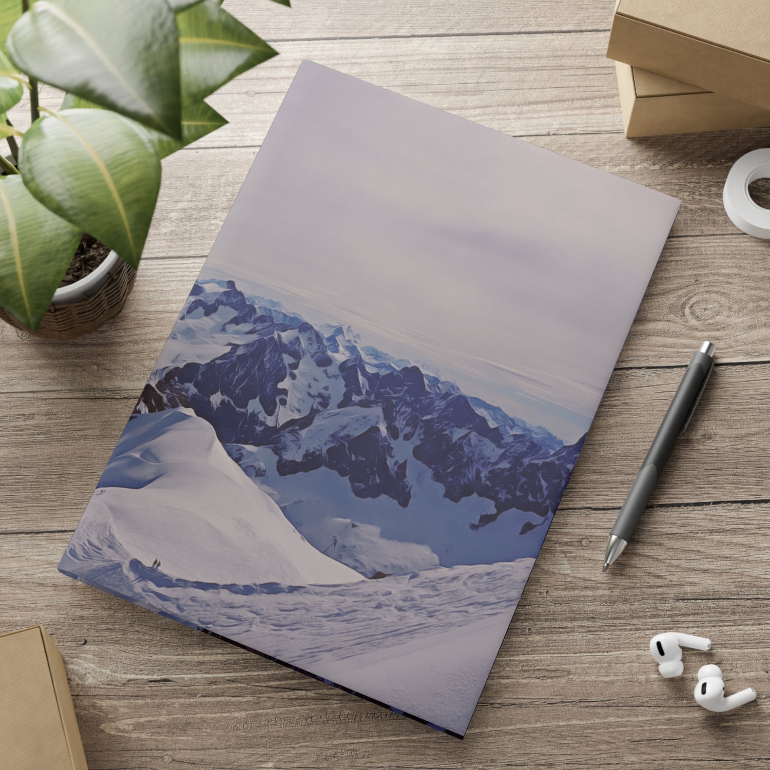 Hardcover Notebook with Puffy Covers - View from Mont Blanc, France (Variant 2)