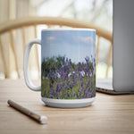 Ceramic White Cup 15oz - Flower of Lavender (Variant 2)