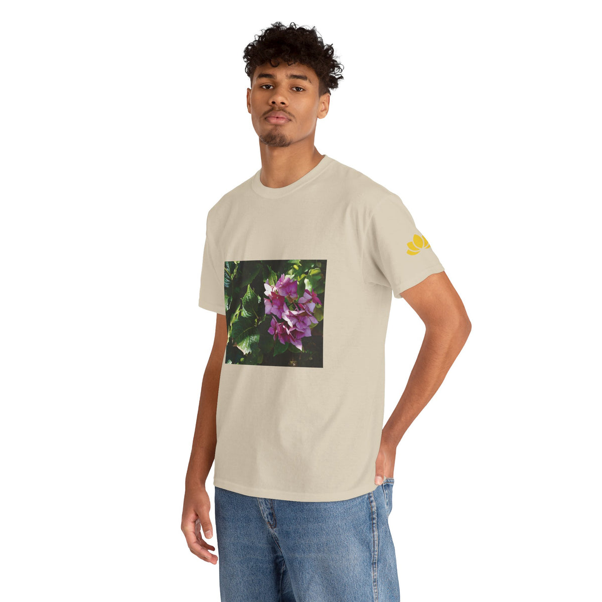 Unisex Heavy Cotton Tee - Flower of Ortensia/Hydrangea Macrophylla