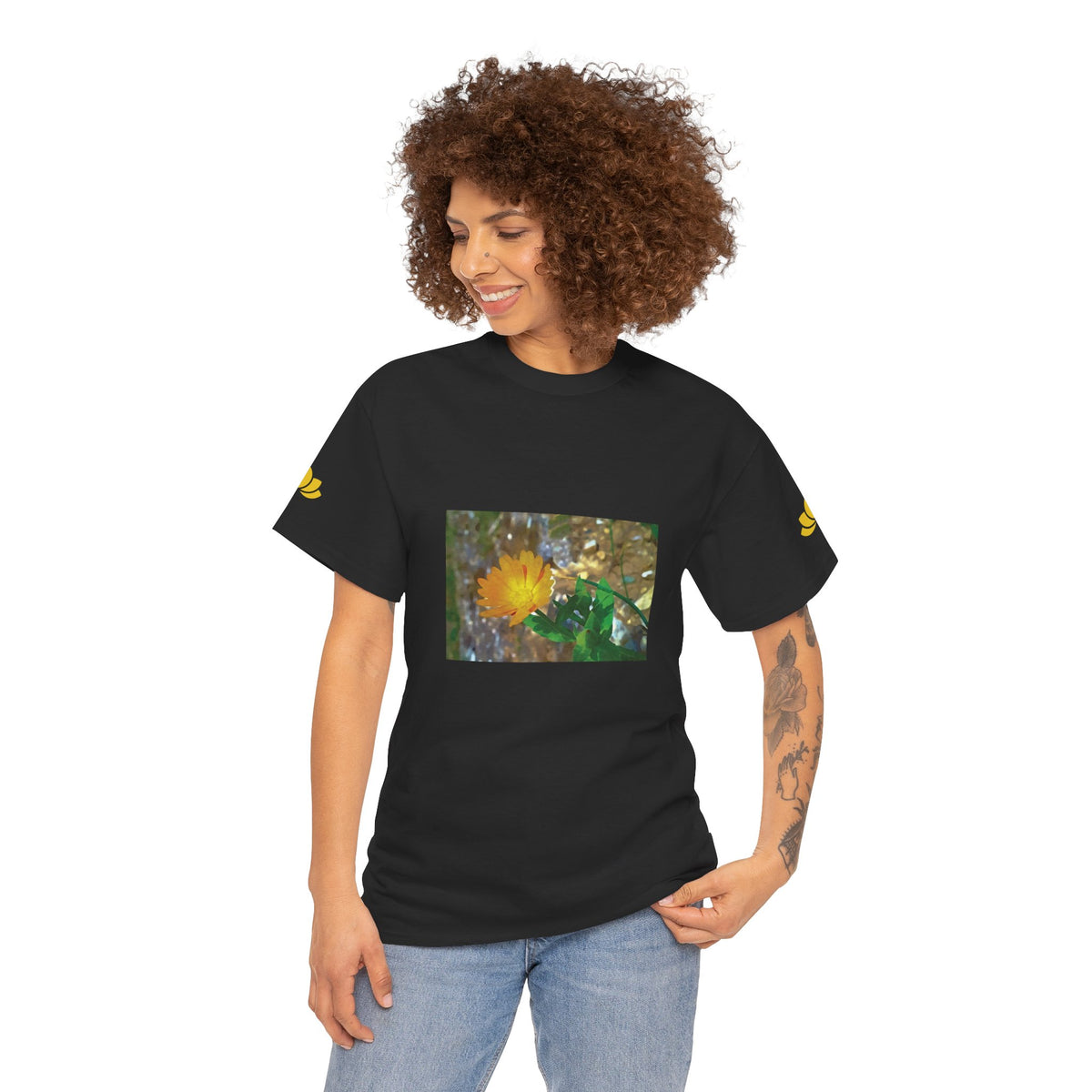 Unisex Heavy Cotton Tee - Flower of Calendula