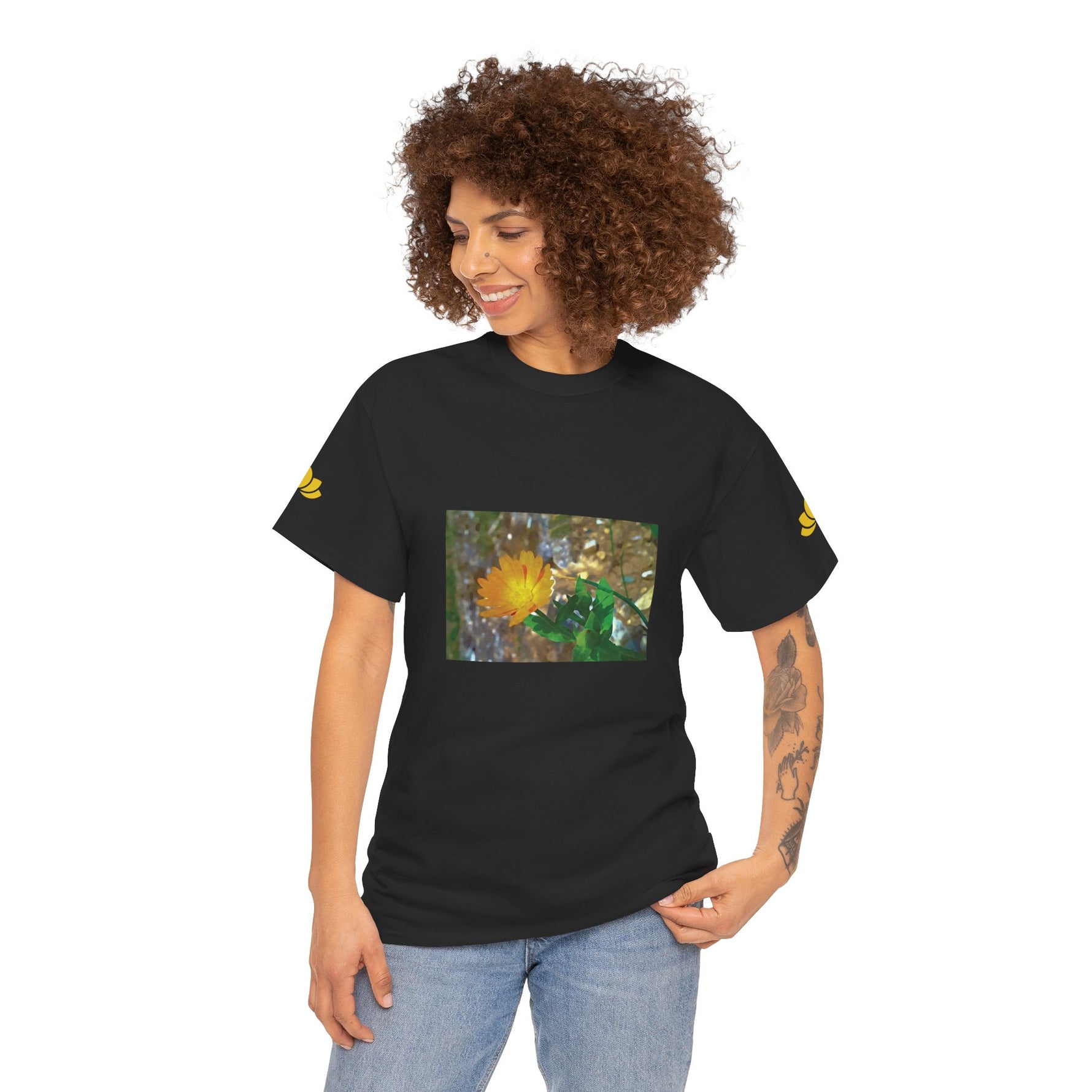 Unisex Heavy Cotton Tee - Flower of Calendula