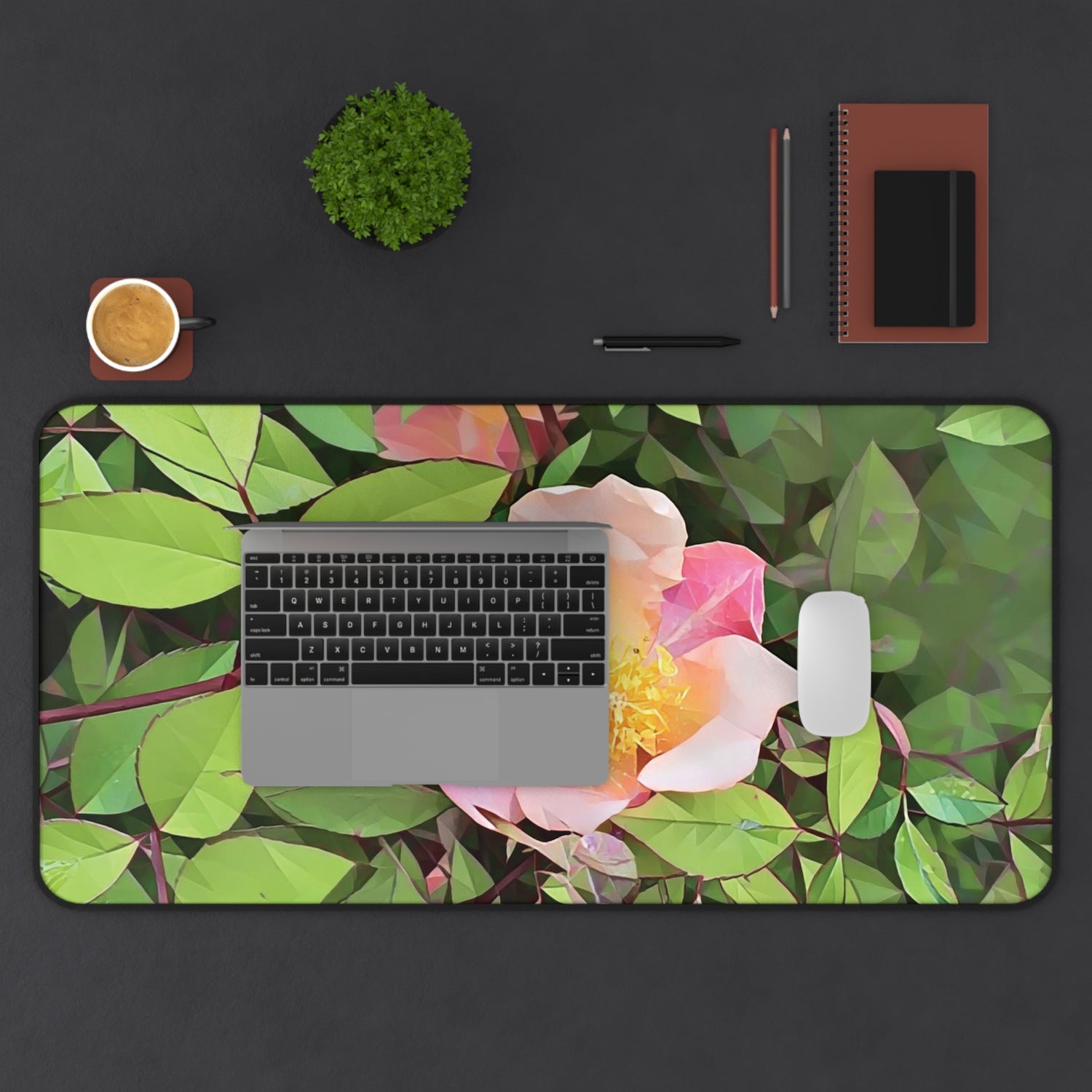 Desk Mat - Poly Art - Flower of Rose (Variant 1)