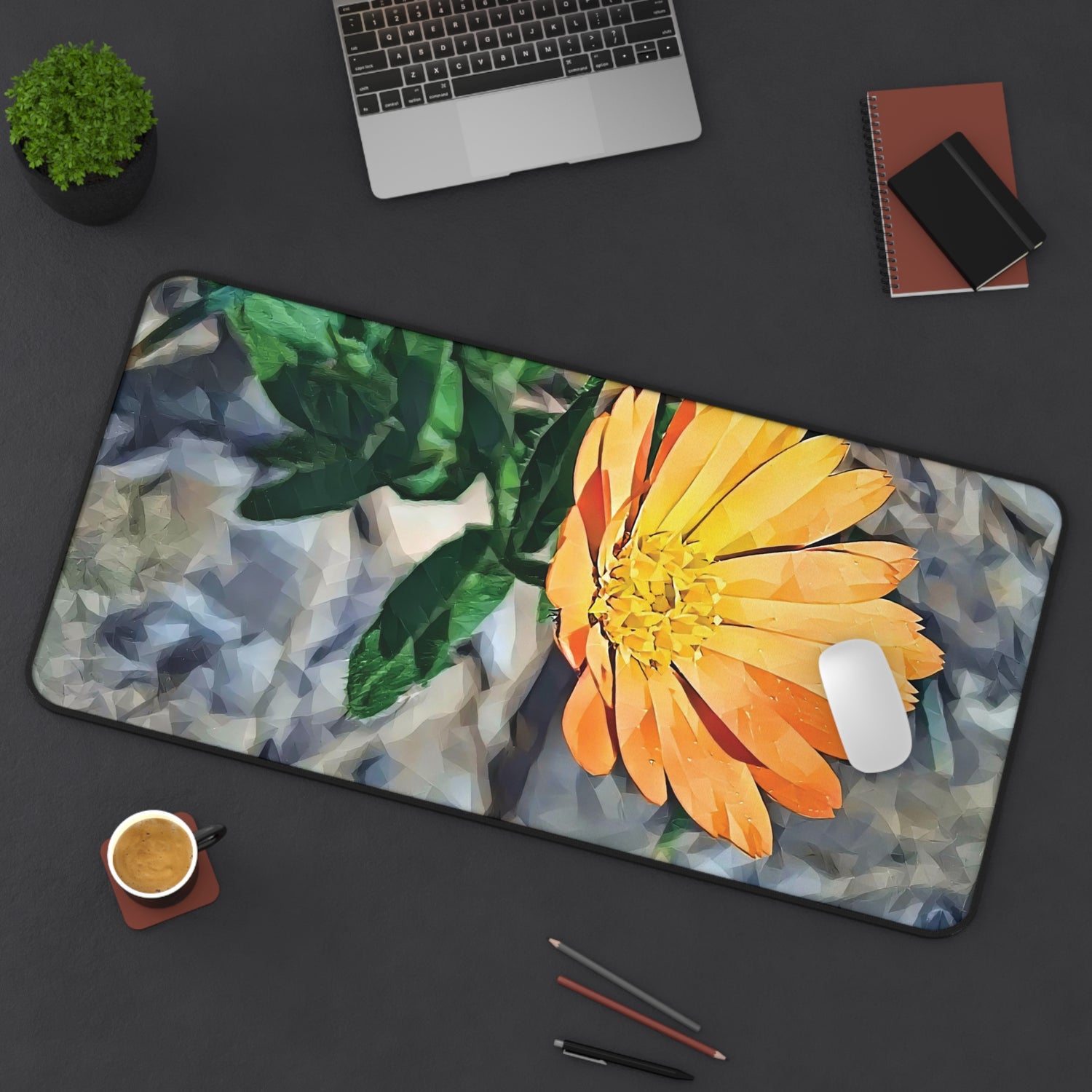 Desk Mat - Poly Art - Flower of Calendula (Variant 2)