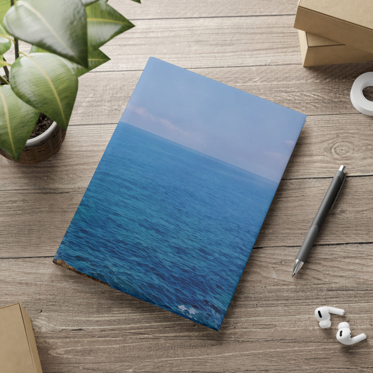 Hardcover Notebook with Puffy Covers - Sea Landscape (Variant 01)