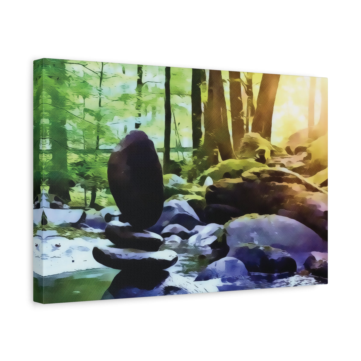 Stretched Matte Canvas - Stone Balance (Variant 2)