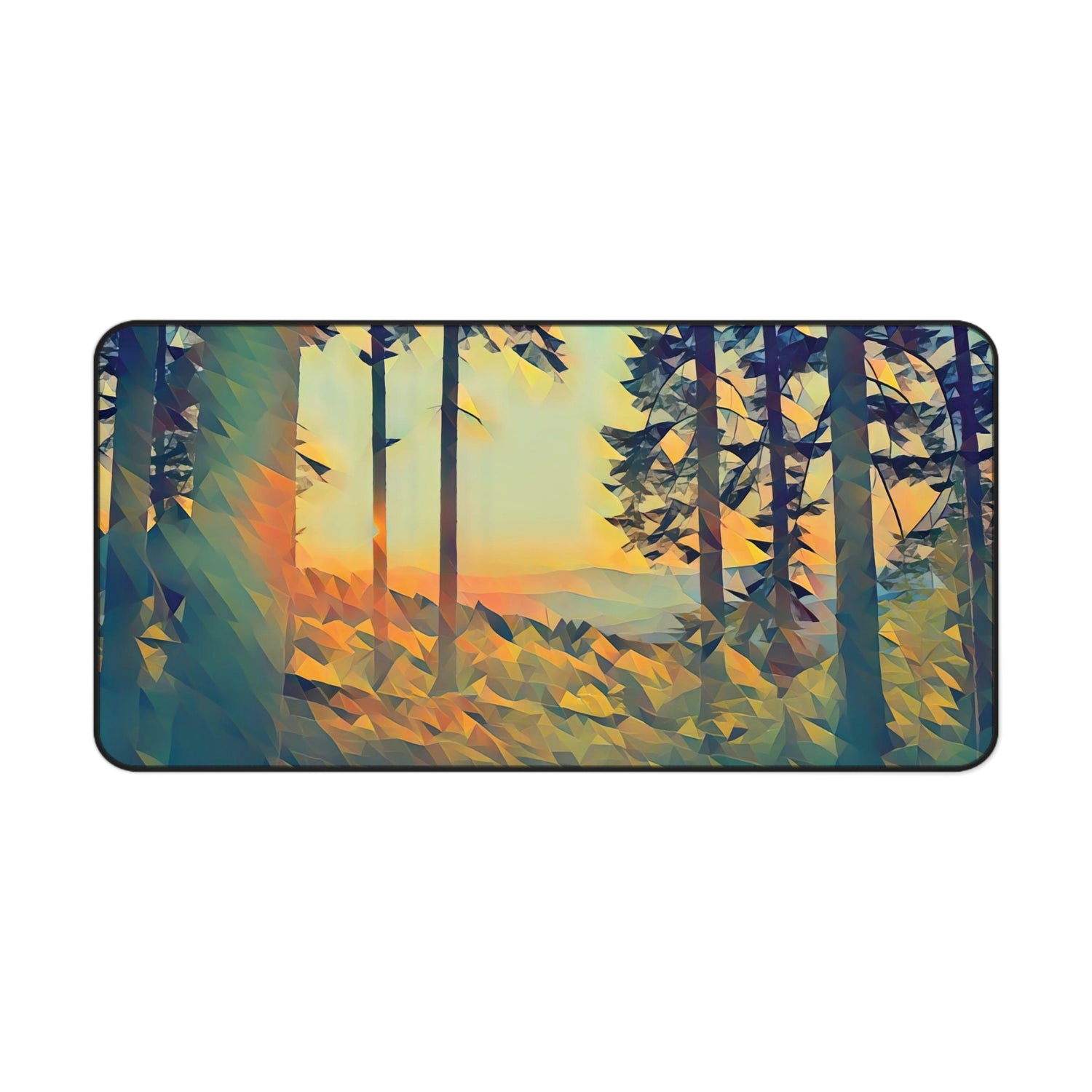 Desk Mat - Poly Art - Forest Sunset (Variant 1)