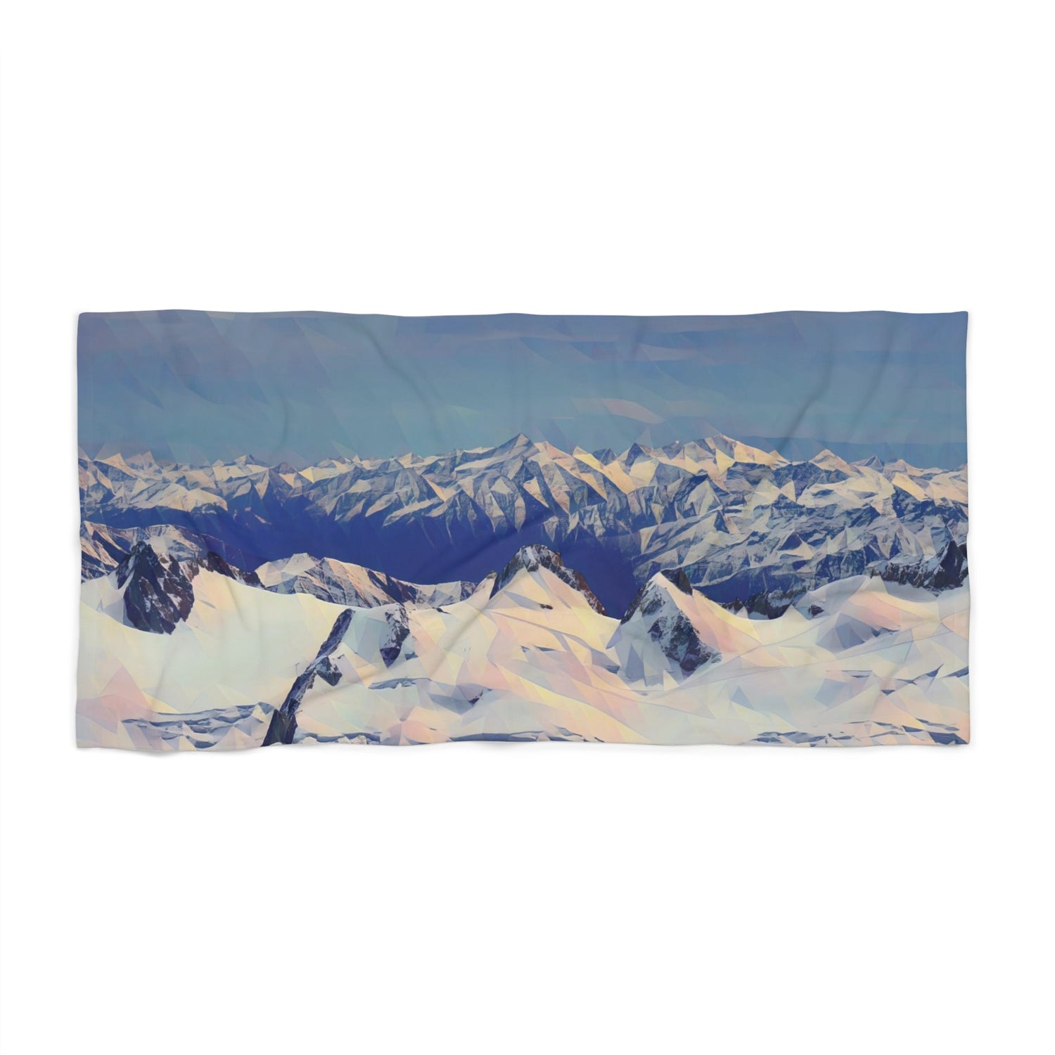 Beach Towel – Poly Art - View from Mont Blanc