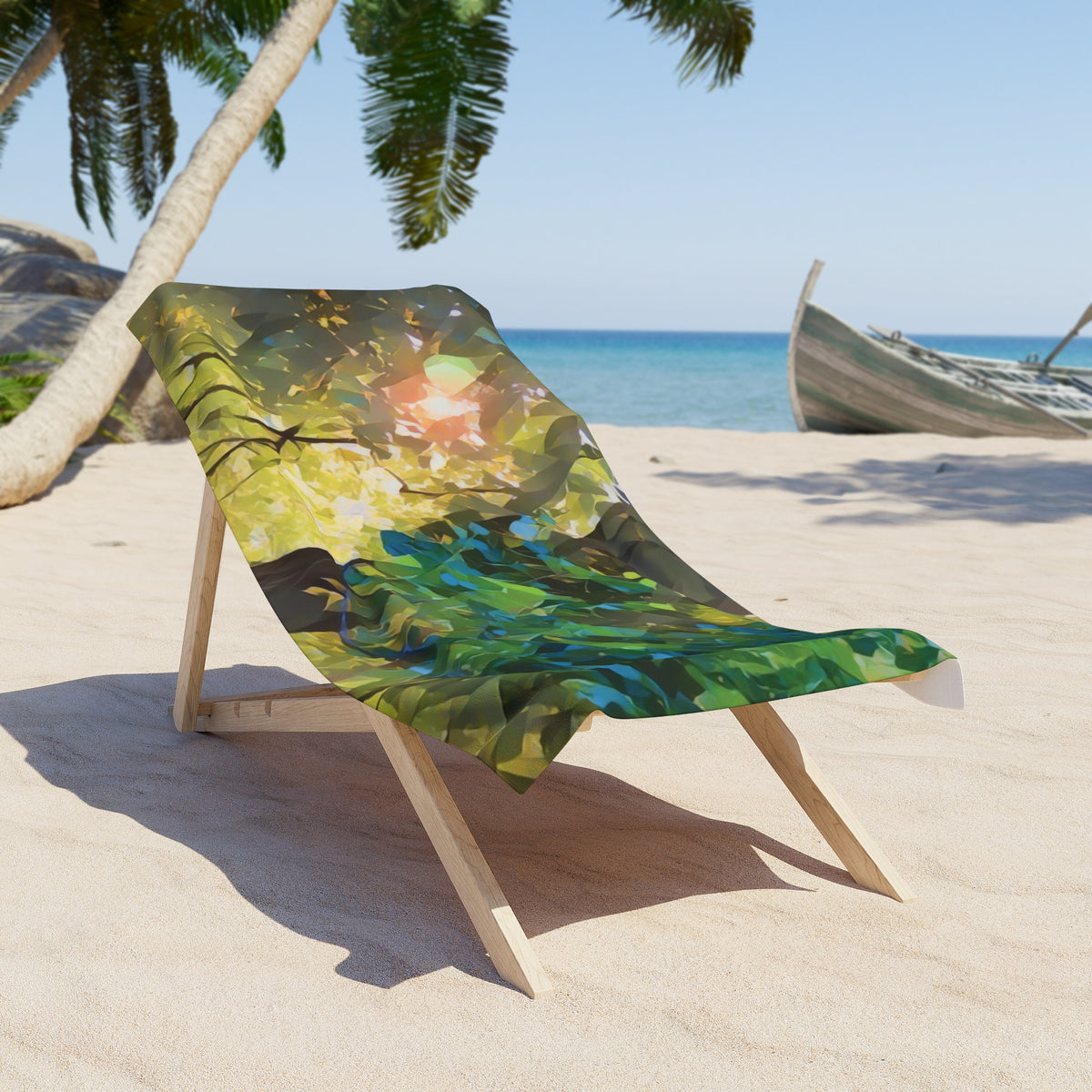 Beach Towel – Poly Art - Tree Crown (Variant 2)