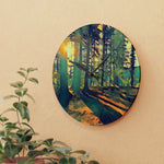 Acrylic Wall Clock - Poly Art - Forest (Variant 04)