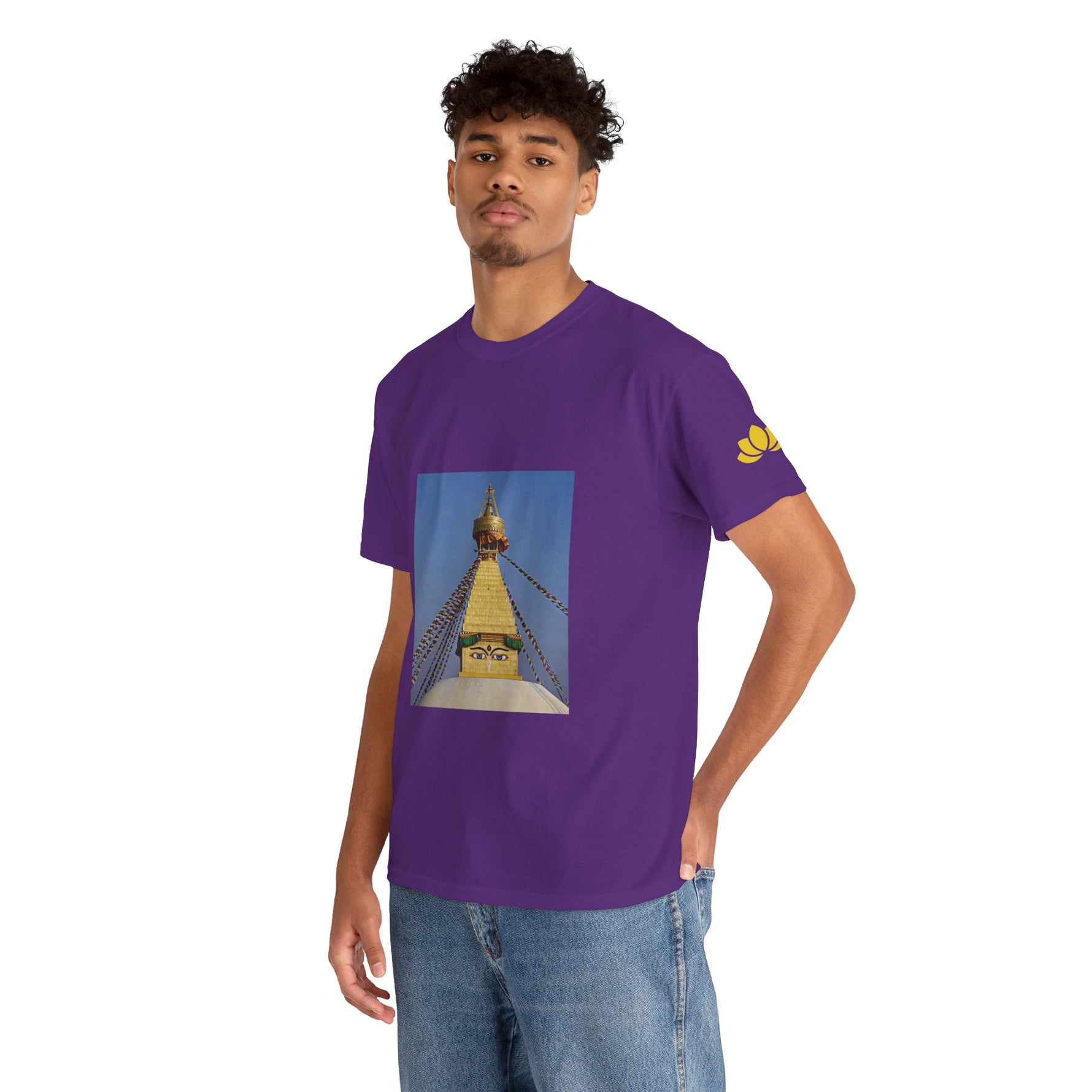 Unisex Heavy Cotton Tee - Nepal, Buddha's Eyes (Variant 3)
